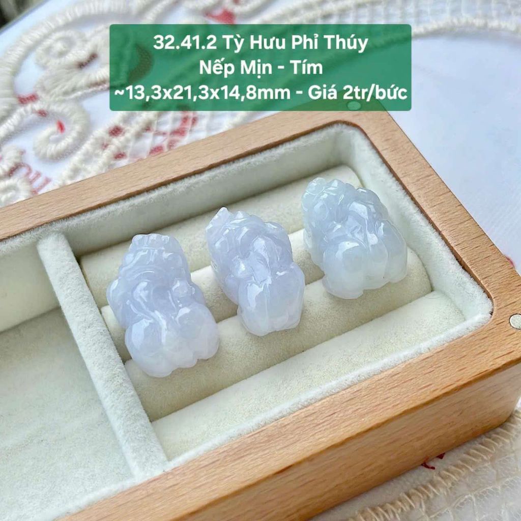 Tỳ Hưu Phỉ Thuý Nếp Mịn - Tím - 32.41.2