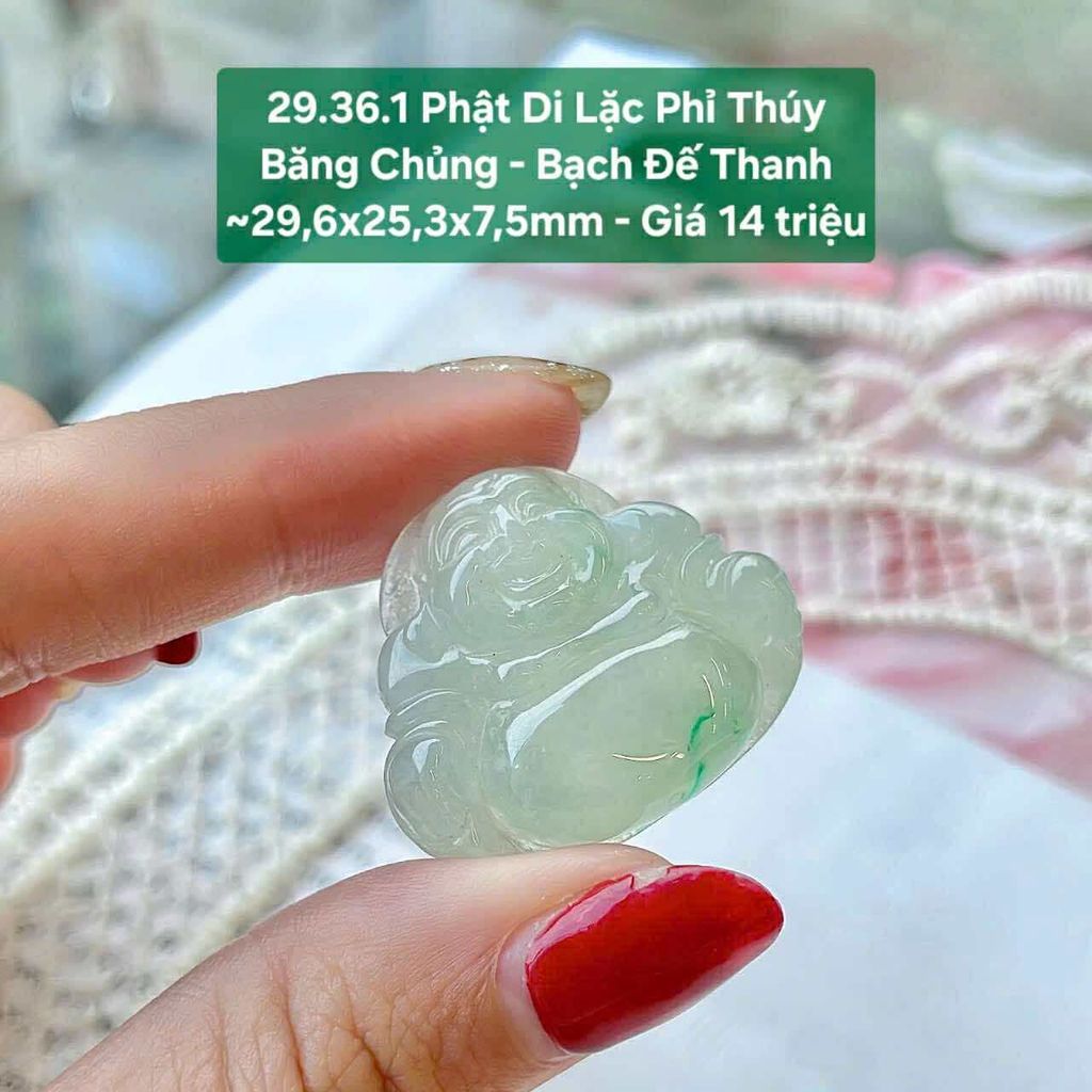 Phật Di Lặc Phỉ Thuý 29.36.1 ~29.6x25.3x7.5mm -Băng Chủng Bạch Đế Thanh