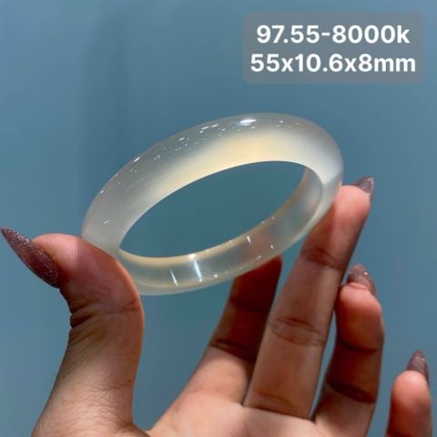 Vòng Hẹ Ngọc Tuỷ Chalcedony Bạch Nguyệt Quang 55mm 97.55