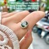 Nhẫn Green Sapphire  Vàng Trắng 14k - Moissanite  ~6.2x8.9mm SN11