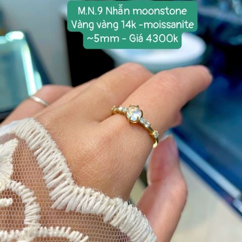 Nhẫn nữ Moonstone  VV14K - Moissanite - M.N.9