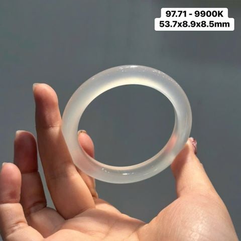 Vòng Hẹ Mã Não Chalcedony Bạch Nguyệt Quang 53.7mm 97.71