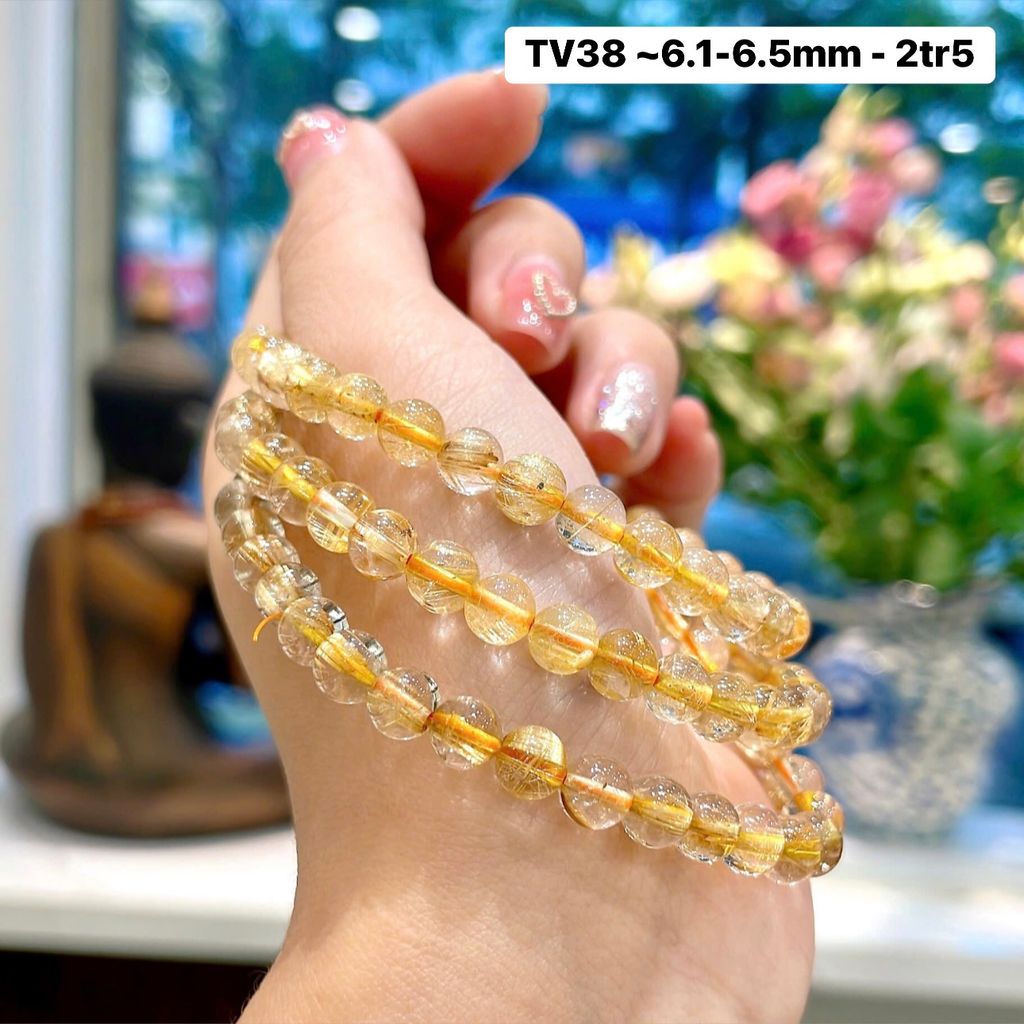 Vòng Thạch Anh Tóc Vàng ~6.1-6.5mm TV38