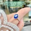 Nhẫn Blue Sapphire VVIP Vàng Trắng 14k - Kim Cương Tấm ~7.7x9.6mm SN9