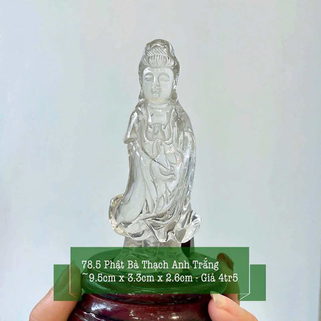 Phật Bà Thạch Anh Trắng ~ 9.5x3.3x2.6 - 78.5