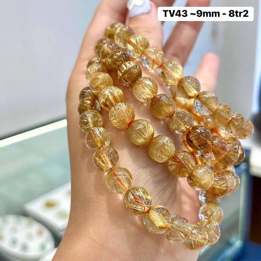 Vòng Thạch Anh Tóc Vàng ~9mm TV43