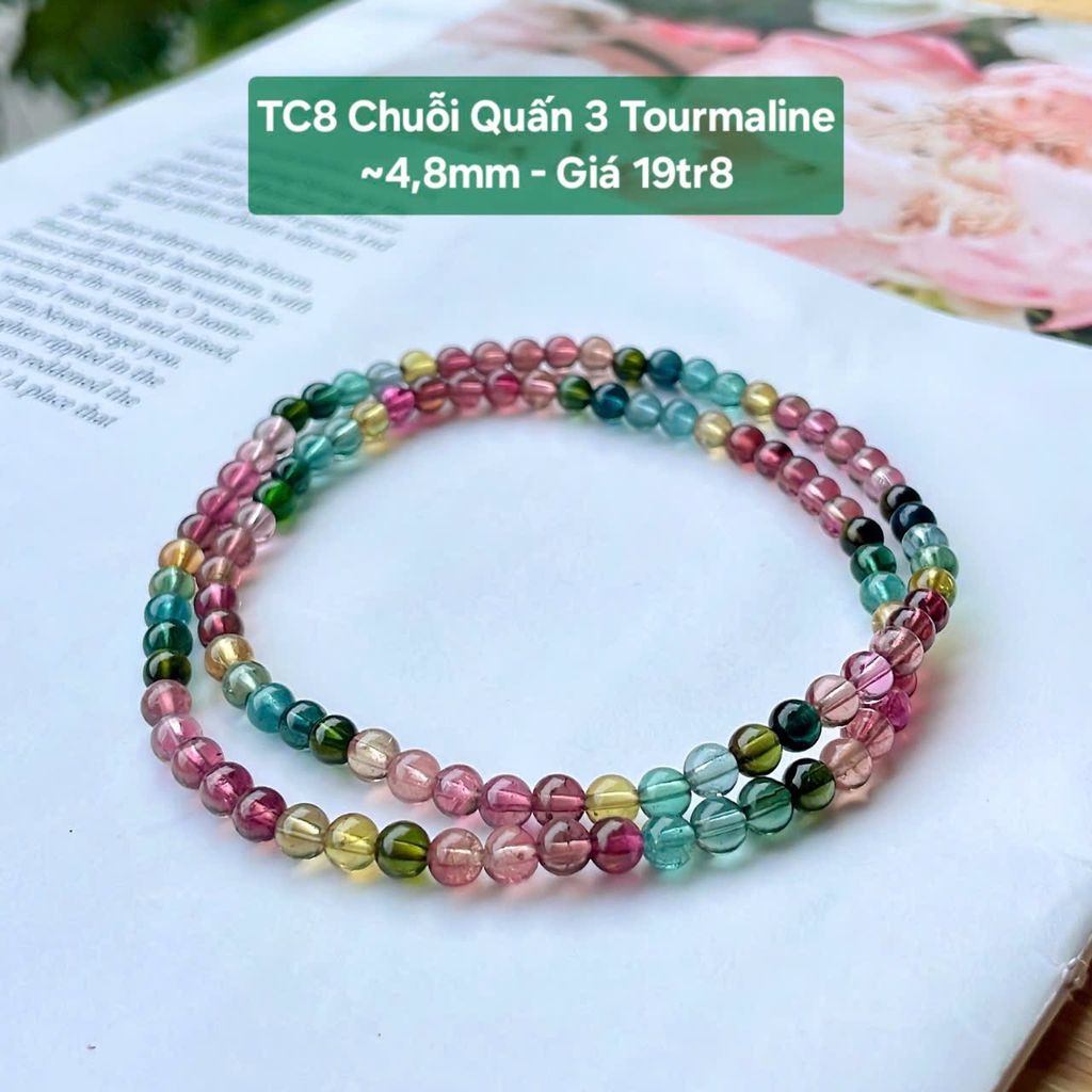 Chuỗi Quấn 3 Tourmaline ~4.8mm - TC8