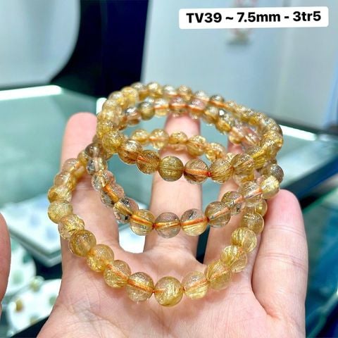 Vòng Thạch Anh Tóc Vàng ~7.5mm TV39