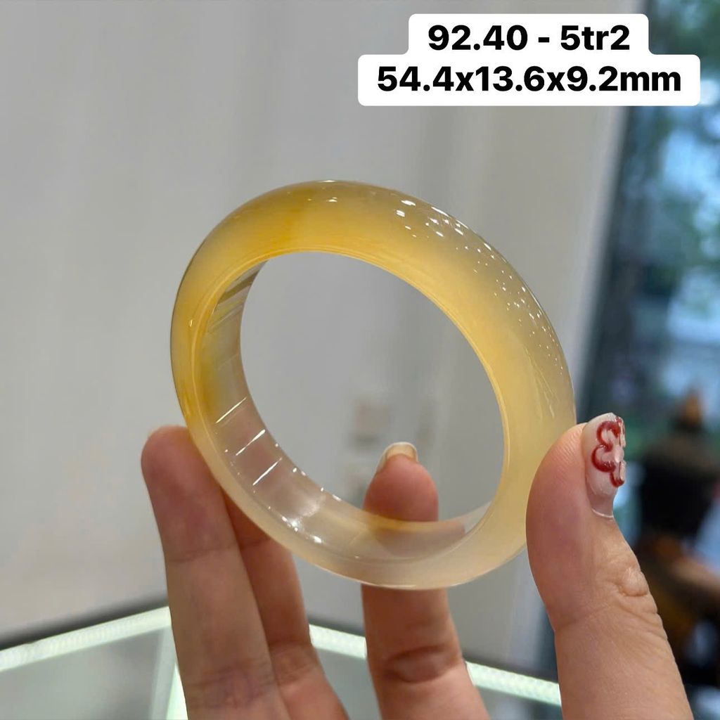 Vòng Ngọc Tuỷ Chalcedony Hoàng Kim ~54.4x13.6x9.2mm - 92.40