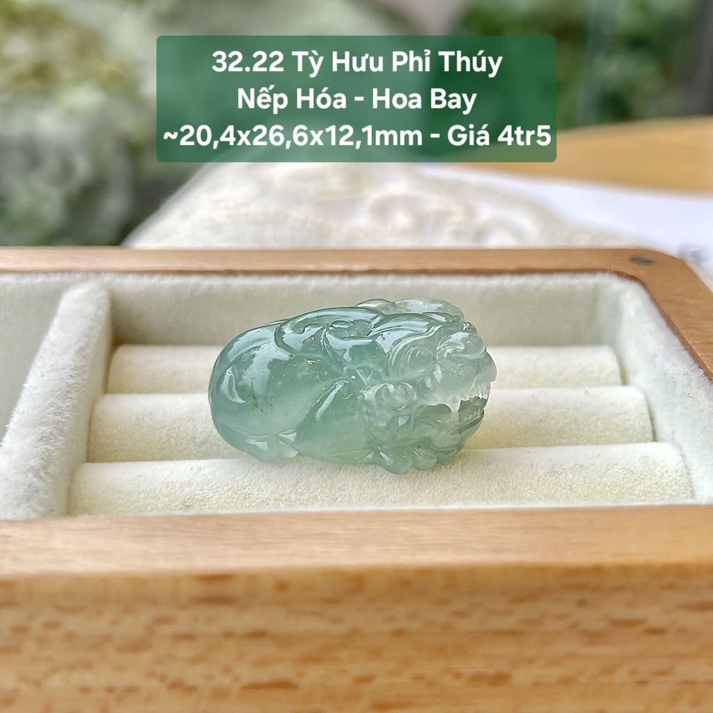 Tỳ Hưu Phỉ Thuý 32.22 Nếp Hoá - Hoa Bay