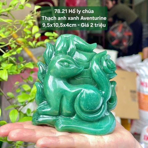 Hồ Ly Chúa Thạch Anh Xanh Aventurine - 9.5x10.5x4cm - 78.21