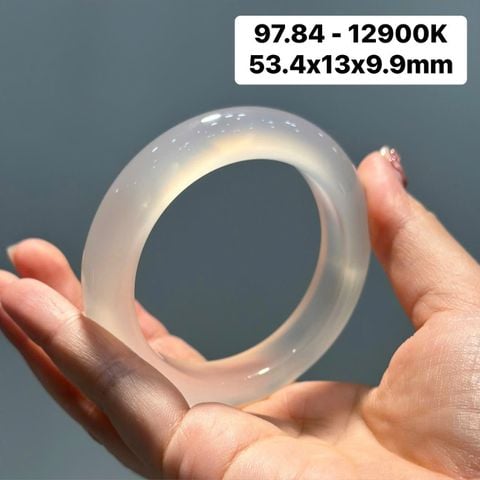 Vòng Hẹ Mã Não Chalcedony Bạch Nguyệt Quang 53.4mm 97.84