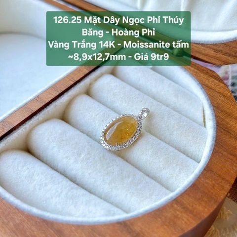 Mặt Dây Ngọc Phỉ Thuý Băng - Hoàng Phỉ VT 14K - Moissanite Tấm ~8.9x12.7mm - 126.25