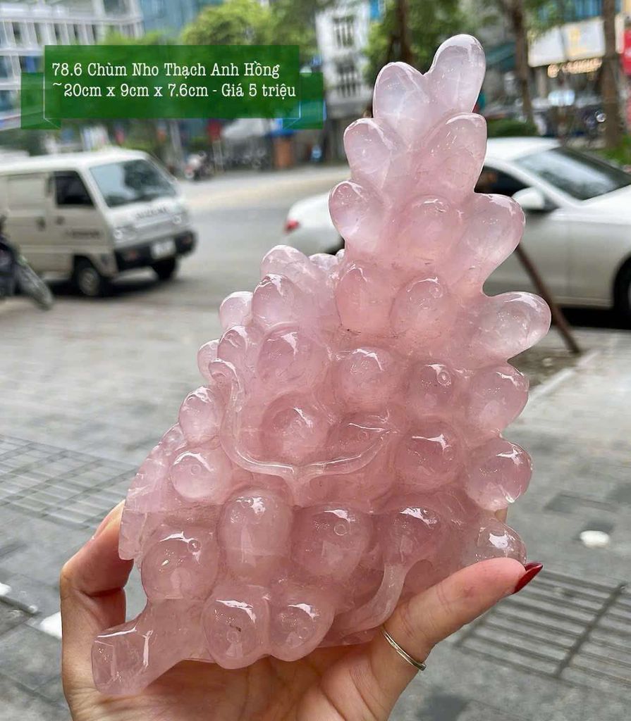 Chùm Nho Thạch Anh Hồng ~20.x9x7.6cm 78.6