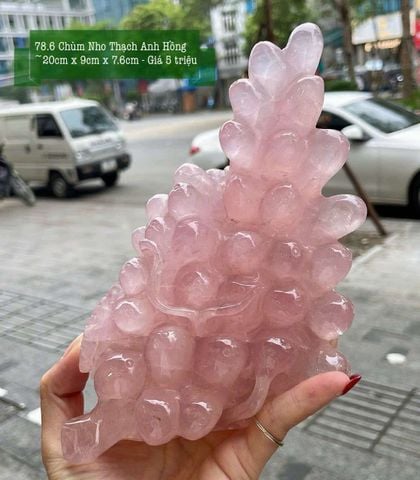 Chùm Nho Thạch Anh Hồng ~20.x9x7.6cm 78.6