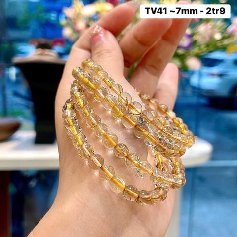 Vòng Thạch Anh Tóc Vàng ~7mm TV41