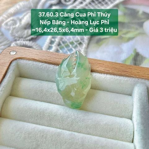 Càng Cua Phỉ Thuý Nếp Băng - Hoàng Lục Phỉ - 37.60.3