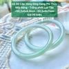 Cặp Vòng Ding Dang Phỉ Thúy  Nếp Băng - Trắng phớt Lục Táo  ~50,3x6x6,8mm ~50,8x6x7mm 22.50