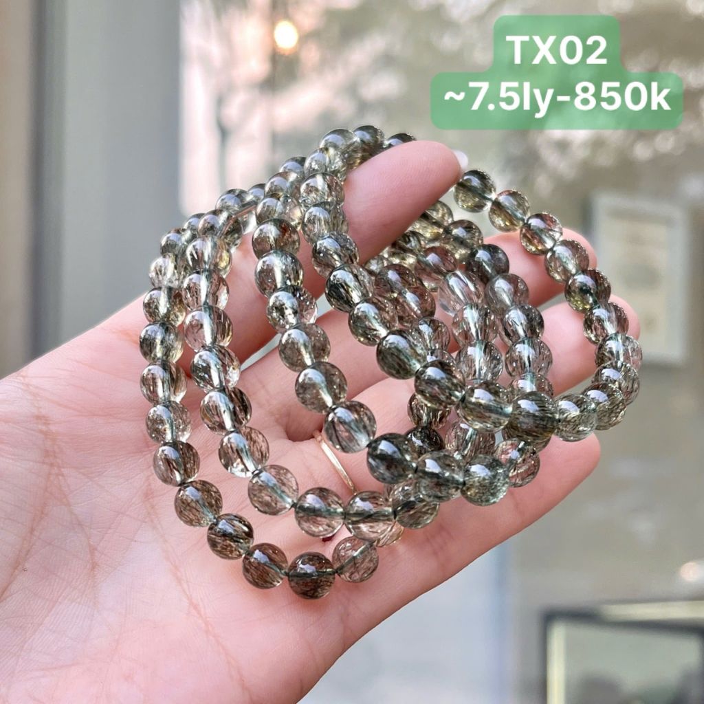 Vòng Thạch Anh Tóc Xanh 7.5mm TX02