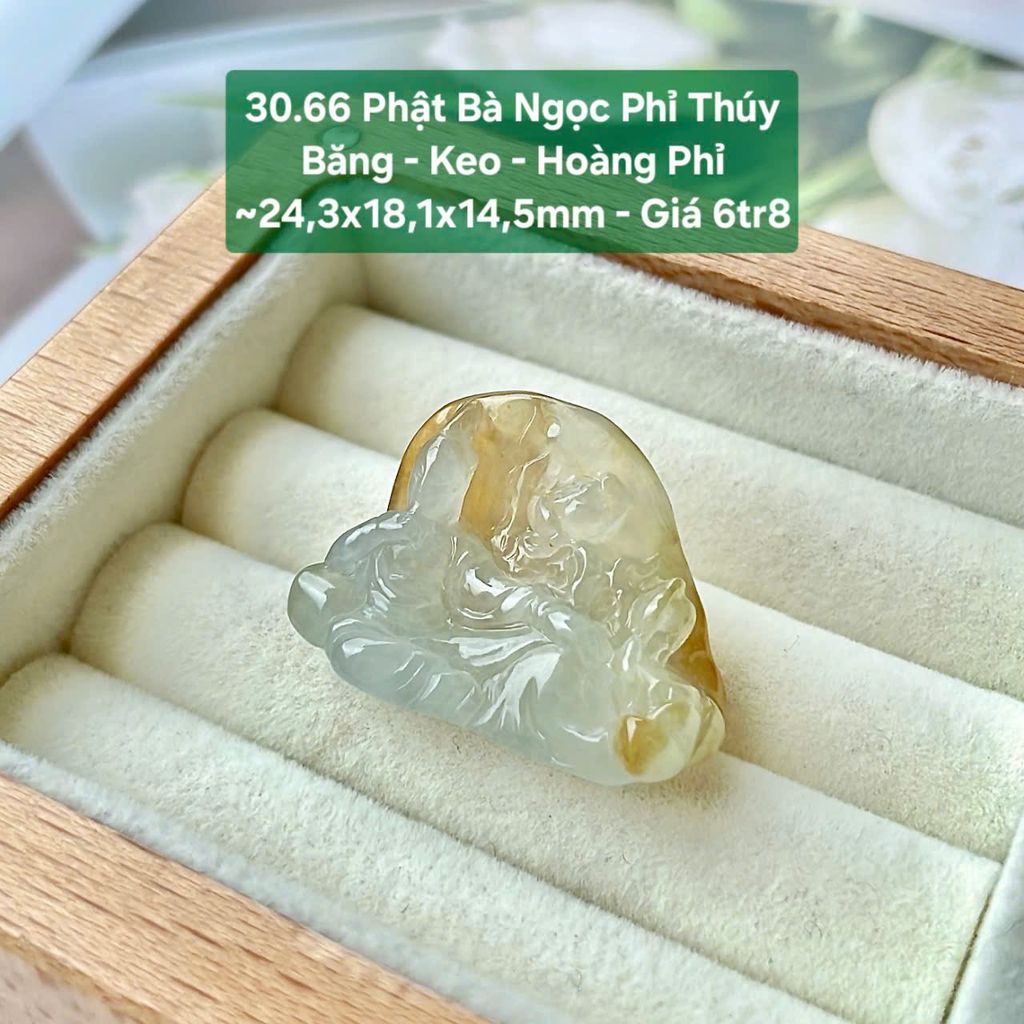 Phật Bà Ngọc Phỉ Thuý 30.66 Băng - Keo - Hoàng Phỉ