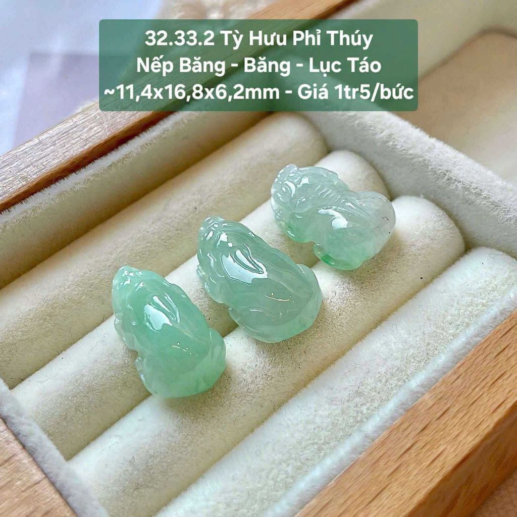 Tỳ Hưu Phỉ Thuý Nếp Băng - Băng - Lục Táo - 32.33.2