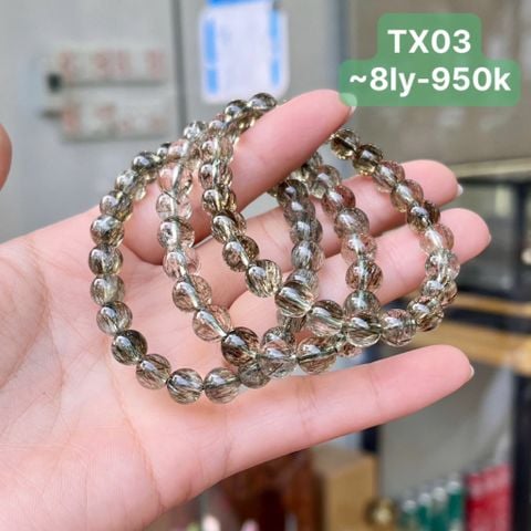 Vòng Thạch Anh Tóc Xanh 8mm TX03