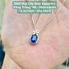 Mặt Dây Blue Sapphire Vàng Trắng 14K - Moissanite ~5.5x7mm - SM2