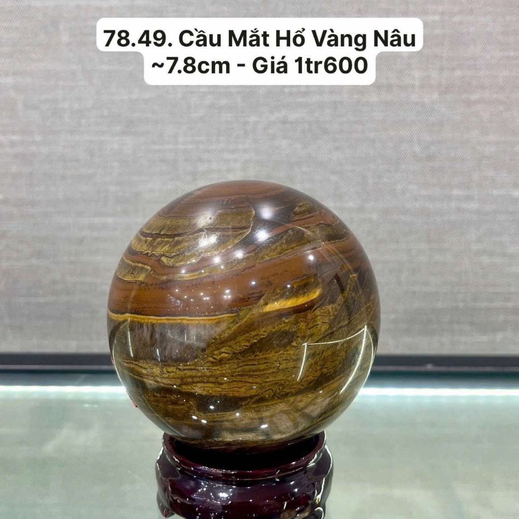 Cầu Mắt Hổ Vàng Nâu ~7.8cm 78.49
