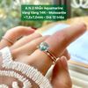 Nhẫn Aquamarine Vàng Vàng 14k -Moissanite ~6.7x8.2mm AN3
