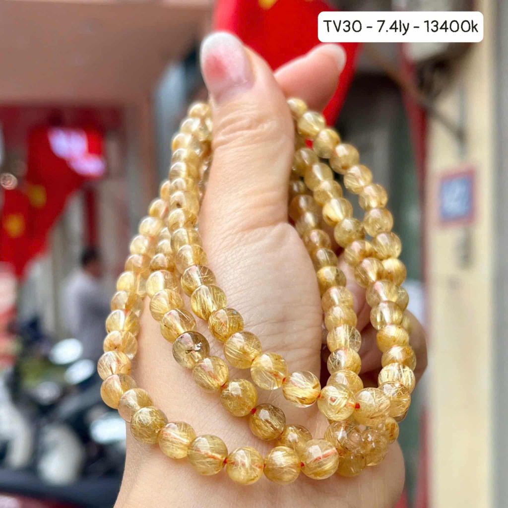 Chuỗi Thạch Anh Tóc Vàng 7.4mm TV30