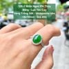 Nhẫn Ngọc Phỉ Thuý Băng - Lục Táo Cay Vàng Trắng 14K - Moissanite Tấm ~8x10mm - 126.2