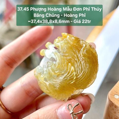 Phượng Hoàng Mẫu Đơn Phỉ Thúy  Băng Chủng - Hoàng Phỉ  ~37,4x38,8x8,6mm 37.45
