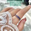 Nhẫn Blue Sapphire Vàng Trắng 10k ~3mm SN10