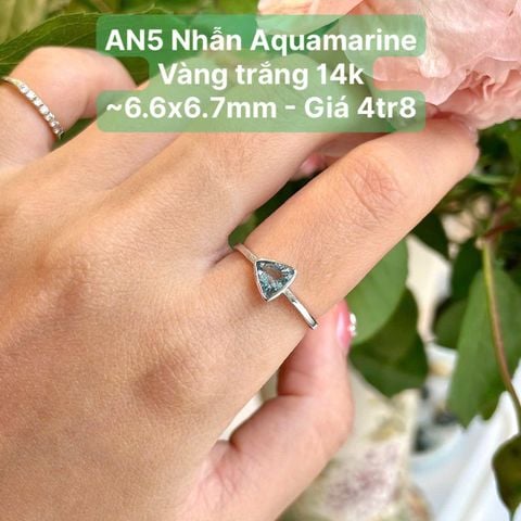 Nhẫn Aquamarine VT14k ~6.6x6.7mm AN5