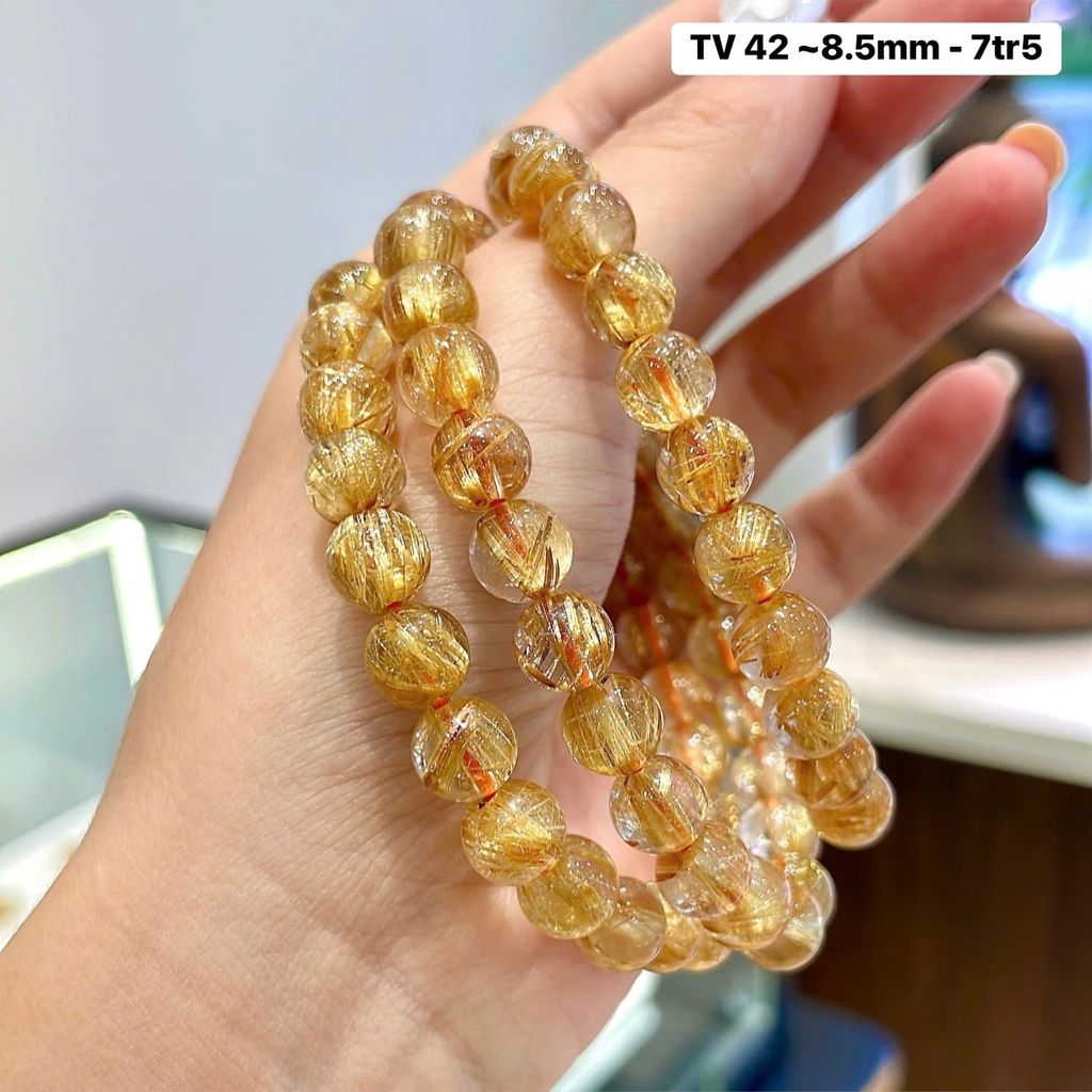 Vòng Thạch Anh Tóc Vàng ~8.5mm TV42