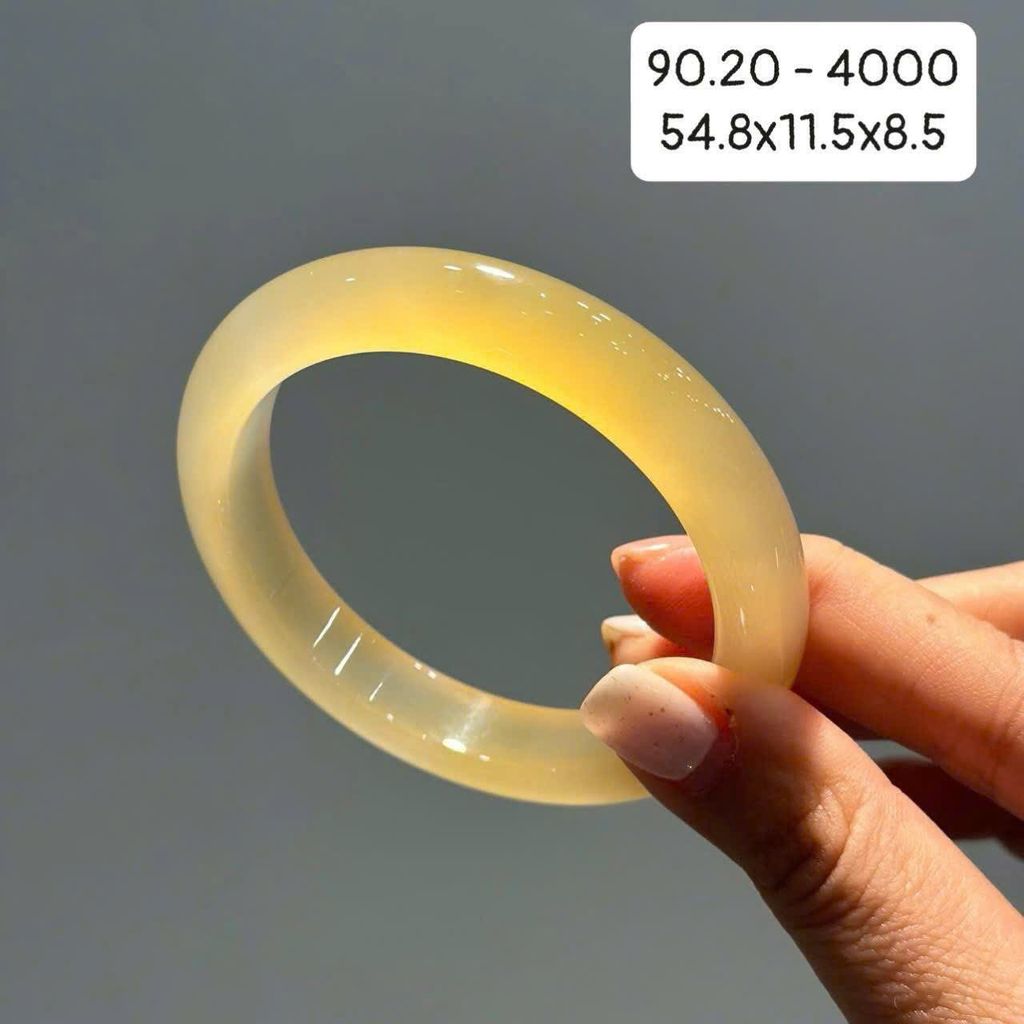 Vòng Hẹ Ngọc Tuỷ Chalcedony Vàng Hoàng Kim 54.8mm 90.20