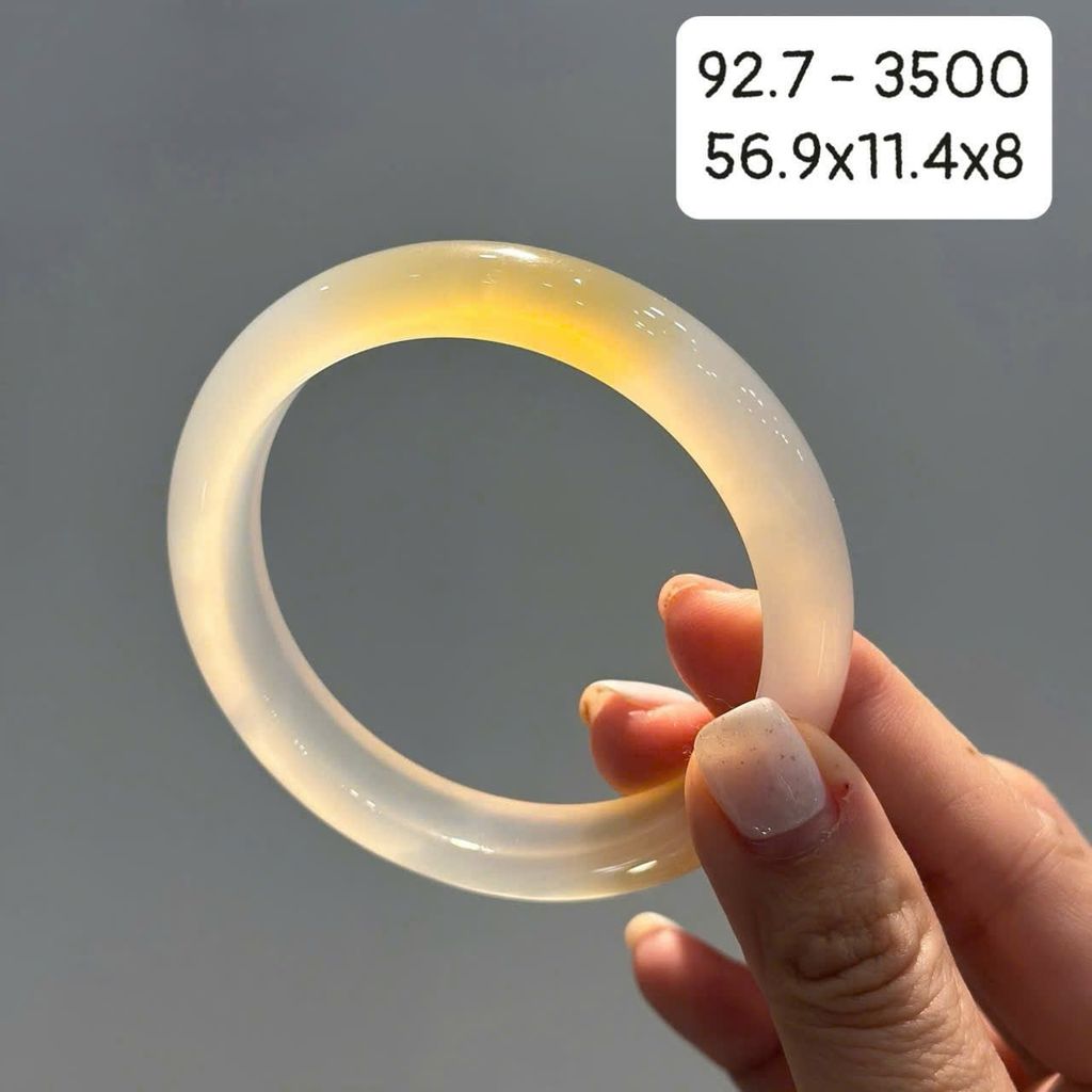 Vòng Hẹ  Ngọc Tuỷ Chalcedony Vàng Hoàng Kim 56.9mm 92.7