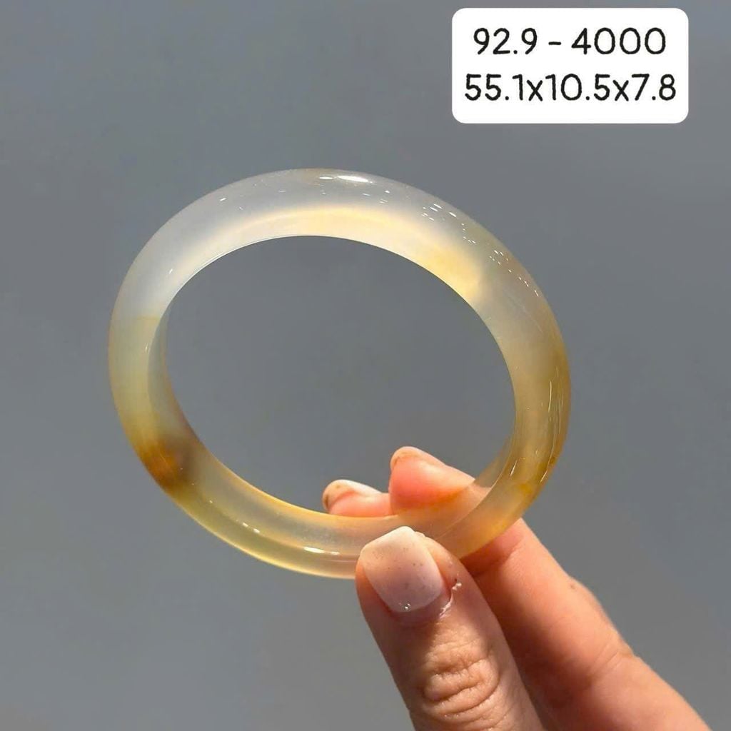 Vòng Hẹ Ngọc Tuỷ Chalcedony Vàng Hoàng Kim 55.1mm 92.9