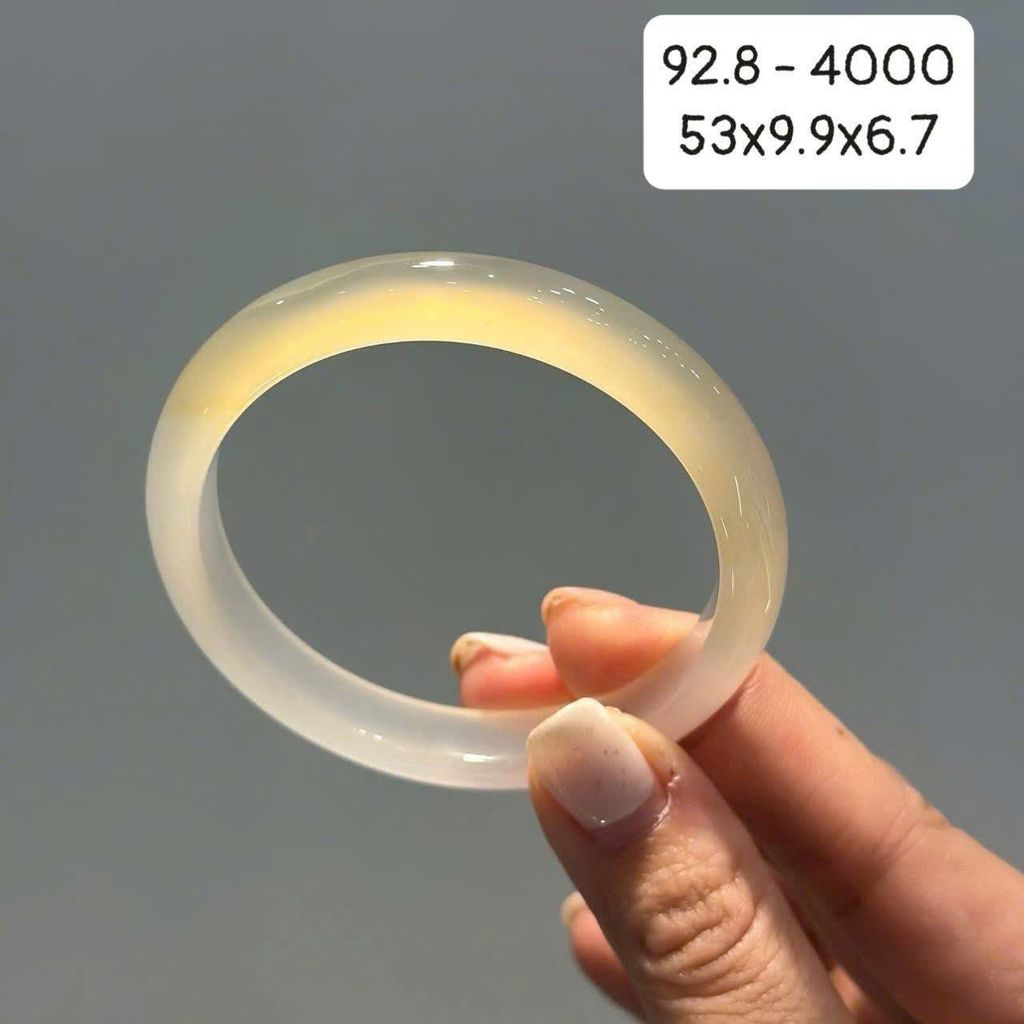 Vòng Hẹ Ngọc Tuỷ Chalcedony Vàng Hoàng Kim 53mm 92.8