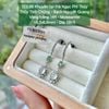 Khuyên tai thả Ngọc Phỉ Thúy Jadeite A  Thủy Tinh Chủng Bạch Nguyệt Quang  Vàng Trång 14K Moissanite 123.86