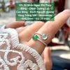 Nhẫn Ngọc Phỉ Thúy Băng Chính Dương Lục Cao Băng Bạch Nguyệt Quang Vàng Trắng 14K Moissanite 125.30