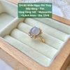 Nhẫn Ngọc Phỉ Thúy Jadeite A Nếp Băng Tím Vàng Vàng 14K Moissanite ~9,9x9,9mm 124.80