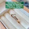 Nhẫn Ngọc Phỉ Thúy Jadeite A Băng Chủng Bạch Nguyệt Quang Vàng Hồng 14K Moissanite ~6,5x8,5mm 124.2