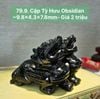 79.9. Cặp Tỳ Hưu Obsidian ~10cm