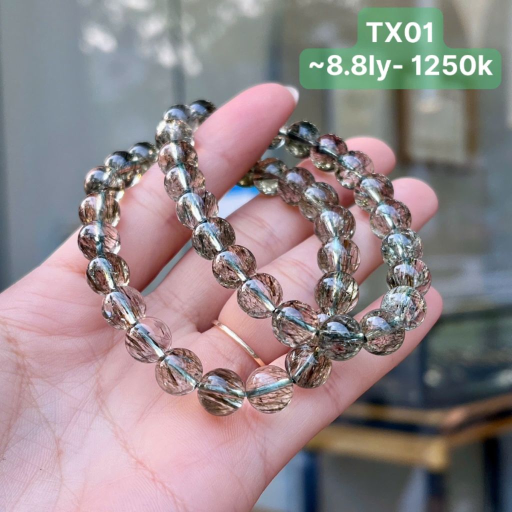 Vòng Thạch Anh Tóc Xanh Vip ~8,8mm TX01