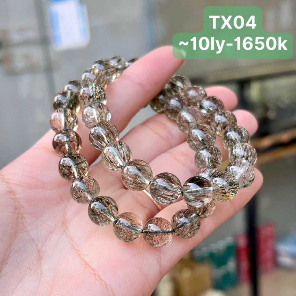 Vòng Thạch Anh Tóc Xanh Vip ~10mm TX04