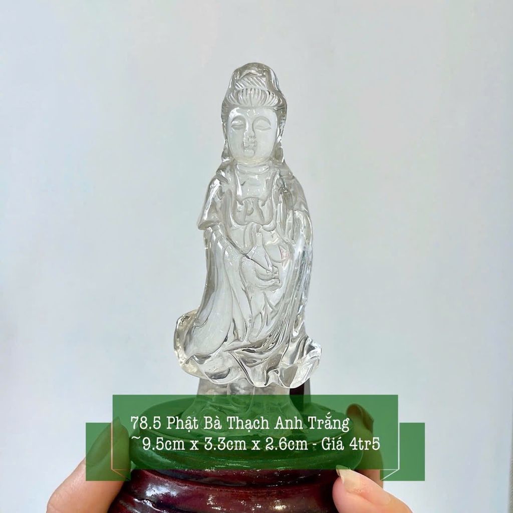 Phật Bà Thạch Anh Trắng ~ 9.5x3.3x2.6 - 78.5
