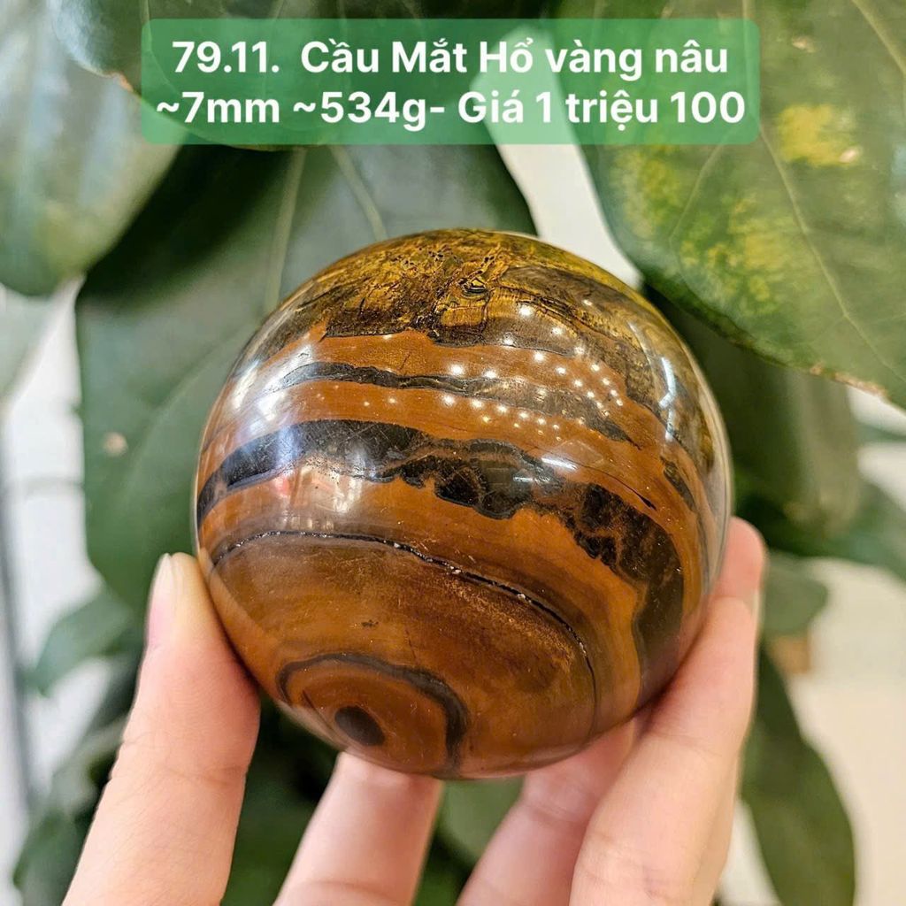 Cầu Mắt Hổ Vàng Nâu ~7mm  79.11