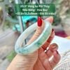 Vòng Hẹ Phỉ Thuý Jadeite A Nếp Băng Hoa Bay ~57,9x12,2x9mm 20.5*