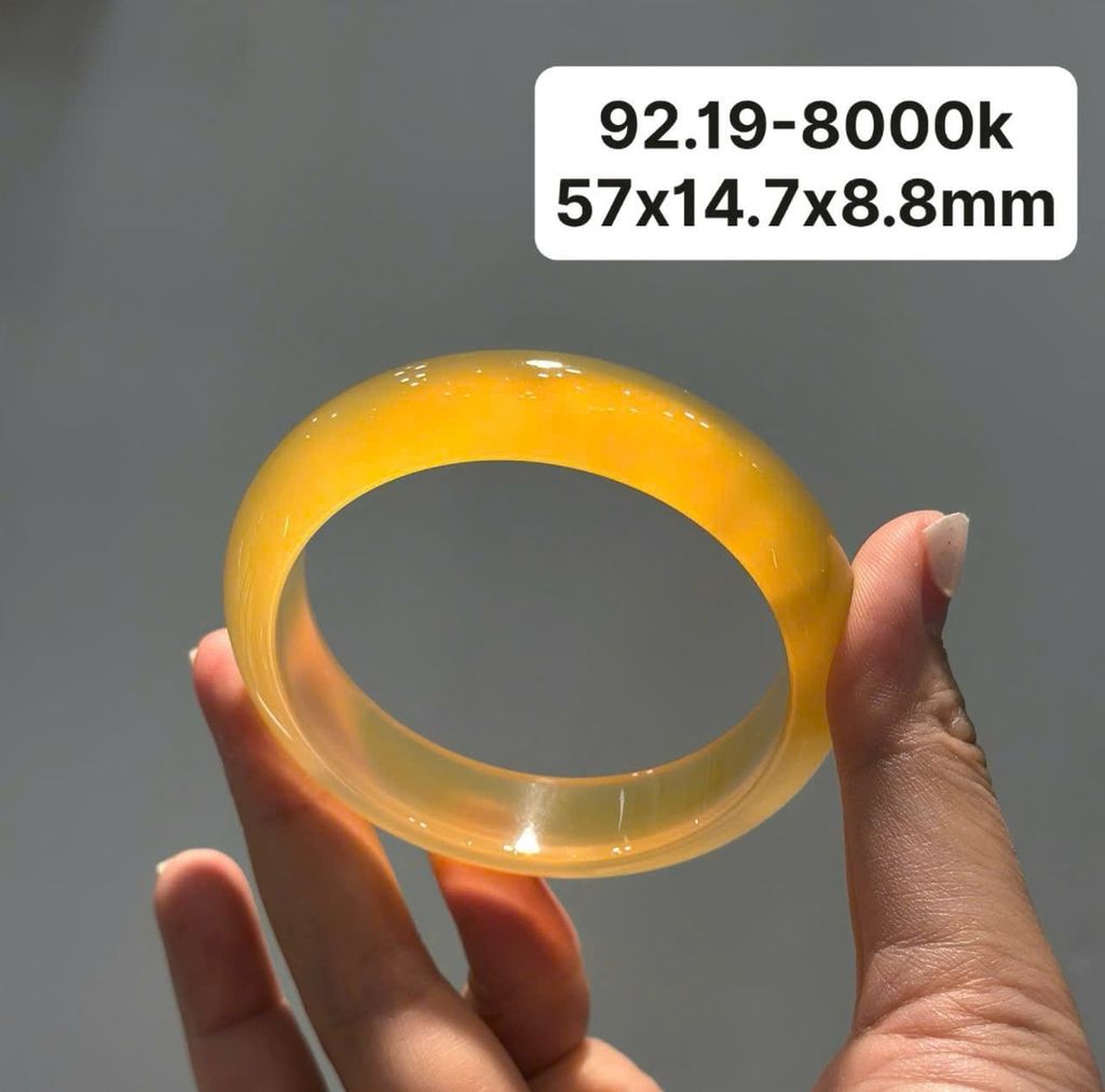 Vòng Hẹ Ngọc Tuỷ Chalcedony Vàng Hoàng Kim 57mm 92.19